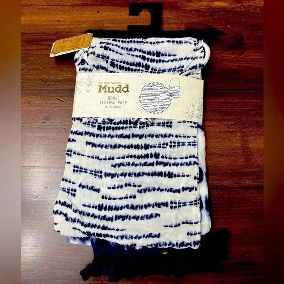 2/$12 Mudd Round Festival Wrap With Pouch Multiple Uses Sarong Blanket Scarf - Picture 1 of 7